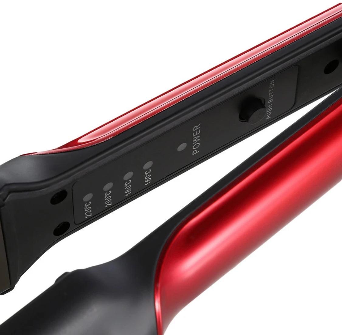 Kemei KM-531 Professional Hair Straightener - Black and Red